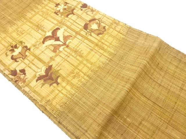 JAPANESE NAGOYA OBI / MAWATA TSUMUGI / WOVEN GRID